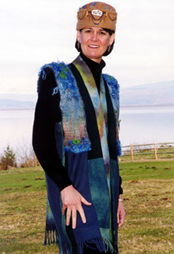 Felted Alpaca Hat and Epaulets & Alpaca Panel Coat